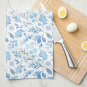 Waterverf blauwe ventilator theedoek (Quarter Fold)