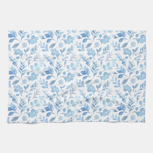 Waterverf blauwe ventilator theedoek (Horizontaal)