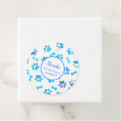 Waterverf blauwe verf afdrukken bedankjes labels (In situ)