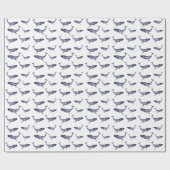 Waterverf blauwe vinvis cadeaupapier (Vlak)