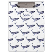 Waterverf blauwe vinvis klembord (Voorkant)