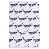 Waterverf blauwe vinvis medium cadeauzakje (Achterkant)