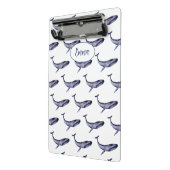 Waterverf blauwe vinvis mini klembord (Angled2)