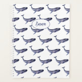 Waterverf blauwe vinvis planner (Voorkant)