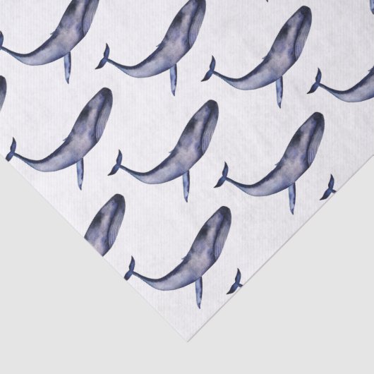 Waterverf blauwe vinvis tissuepapier (Detail)