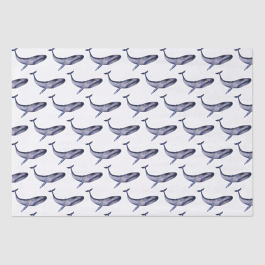 Waterverf blauwe vinvis tissuepapier (Voorkant)