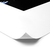 Waterverf Blauwe Violet Sky & Trees Silhouette Poster (Hoek)