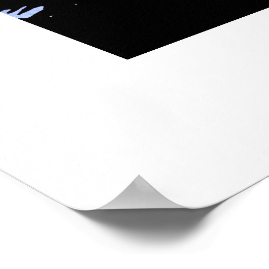 Waterverf Blauwe Violet Sky & Trees Silhouette Poster (Hoek)