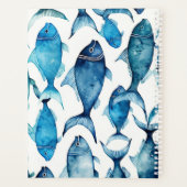Waterverf blauwe vis | Nautisch docent & Kantoor Planner (Achterkant)