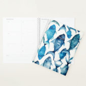 Waterverf blauwe vis | Nautisch docent & Kantoor Planner (Display)