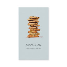 Waterverf blauwe visitekaartje voor cookie bakkeri