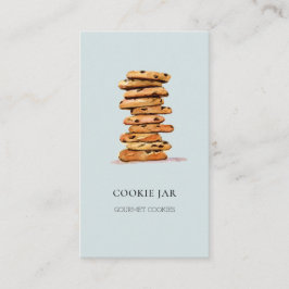 Waterverf blauwe visitekaartje voor cookie bakkeri