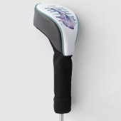 Waterverf BLAUWE VISKUNST, Golfheadcover (Schuin)