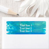 Waterverf blauwe vlek Tropische Adresetiketten Etiket (Insitu)