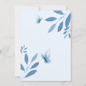Waterverf blauwe vlinder bloemige babyshower kaart (Achterkant)