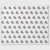 Waterverf blauwe vlinder cadeaupapier (Vlak)