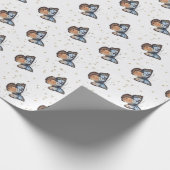 Waterverf blauwe vlinder cadeaupapier (Hoek)