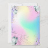 Waterverf Blauwe Vlinders Eenhoring Holografisch  Kaart (Achterkant)