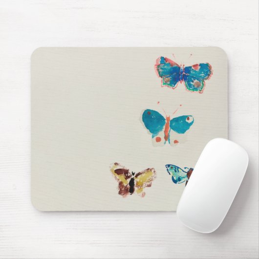 Waterverf  blauwe vlinders. Odilon Redon Muismat (Met muis)