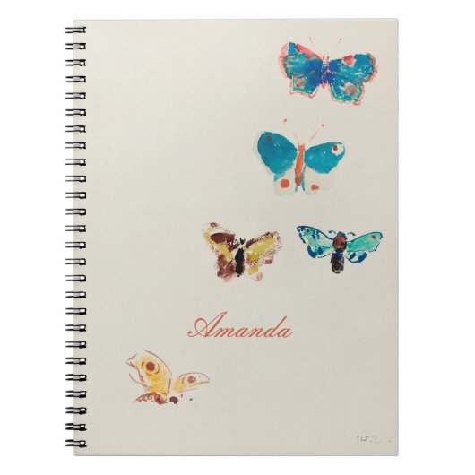 Waterverf  blauwe vlinders. Odilon Redon Notitieboek (Voorkant)