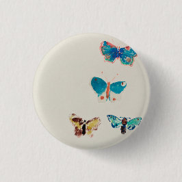 Waterverf blauwe vlinders. Odilon Redon Ronde Button 3,2 Cm