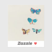 Waterverf  blauwe vlinders. Odilon Redon Sticker (Vel)