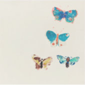 Waterverf  blauwe vlinders. Odilon Redon Sticker (Voorkant)