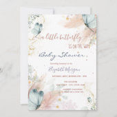 Waterverf Blauwe Vlinders Pampas Grass Kaart (Voorkant)