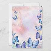 Waterverf Blauwe Vlinders Regenboog Verjaardag Kaart (Achterkant)