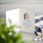 Waterverf Blauwe voordeur voor kuststrook Bedankkaart