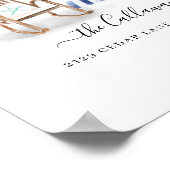 Waterverf Blauwe voordeur voor kuststrook Poster (Hoek)