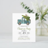 Waterverf Blauwe Vrachtwagen met budgettaire bijte (Staand voorkant)