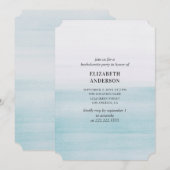 Waterverf blauwe vrijgezellenfeest. nautisch kaart (Voorkant / Achterkant)