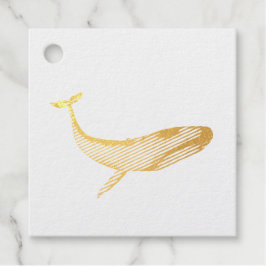 Waterverf blauwe walvis bedankjes labels