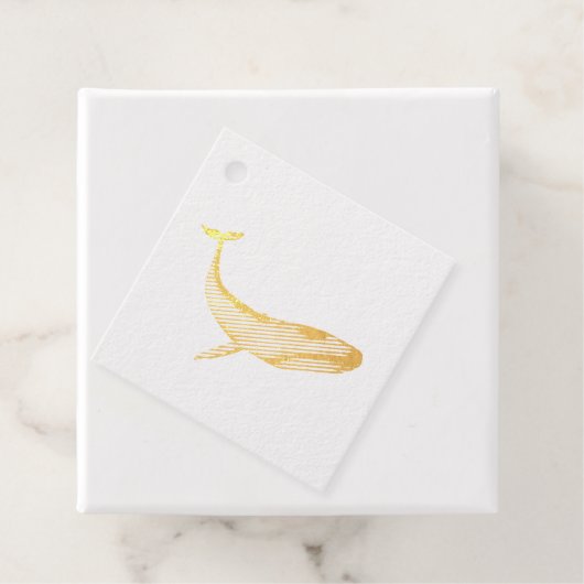 Waterverf blauwe walvis bedankjes labels (Met doos)