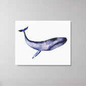 Waterverf blauwe walvis canvas afdruk (Voorkant)