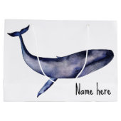Waterverf blauwe walvis groot cadeauzakje (Achterkant)