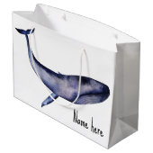 Waterverf blauwe walvis groot cadeauzakje (Achterkant Gekanteld)