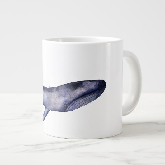 Waterverf blauwe walvis grote koffiekop (Voorkant rechts)