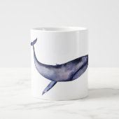 Waterverf blauwe walvis grote koffiekop (Voorkant)