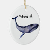 Waterverf blauwe walvis keramisch ornament (Rechts)