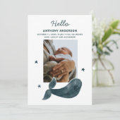 Waterverf blauwe walvis. Nautische geboorte van di Aankondiging (Staand voorkant)