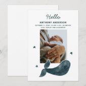 Waterverf blauwe walvis. Nautische geboorte van di Aankondiging (Voorkant / Achterkant)