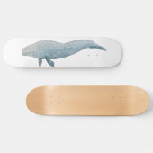 Waterverf blauwe walvis persoonlijk skateboard (Horizontaal)