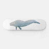 Waterverf blauwe walvis persoonlijk skateboard (Horizontaal)