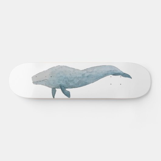 Waterverf blauwe walvis persoonlijk skateboard (Horizontaal)