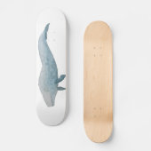 Waterverf blauwe walvis persoonlijk skateboard (Voorkant)