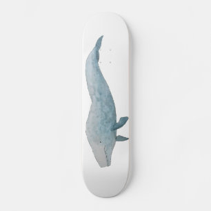 Waterverf blauwe walvis persoonlijk skateboard