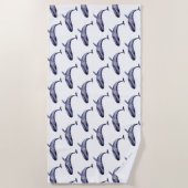 Waterverf blauwe walvis strandlaken (Voorkant)