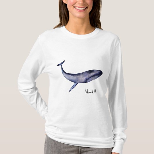Waterverf blauwe walvis t-shirt (Voorkant)